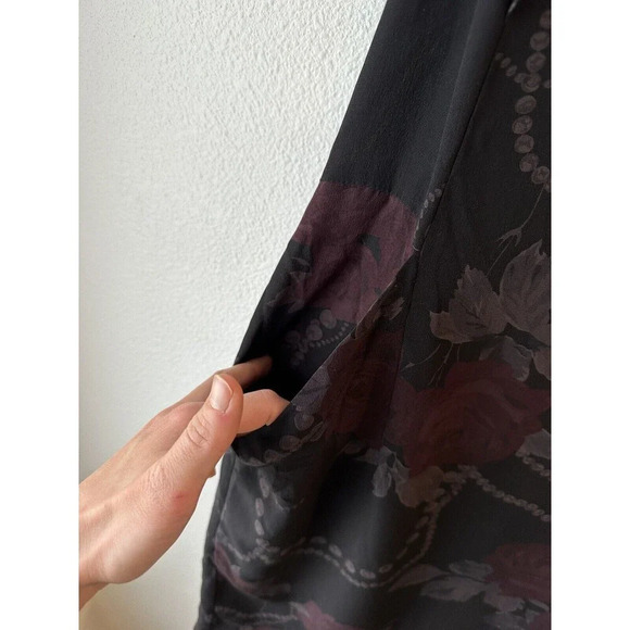 Rebecca‎ Taylor Women’s Mini Dress Size 2 Floral Dark Romantic Fairy Grunge Silk - Picture 3 of 11
